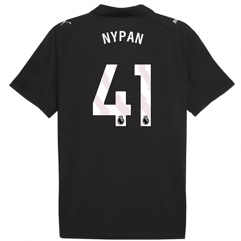 Danxen Kinder Sverre Nypan #41 Schwarz Weiß Auswärtstrikot Trikot 2025/26 T-Shirt