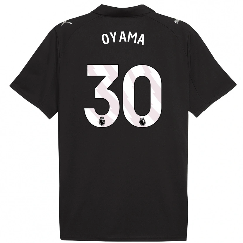 Danxen Kinder Aemu Oyama #30 Schwarz Weiß Auswärtstrikot Trikot 2025/26 T-Shirt