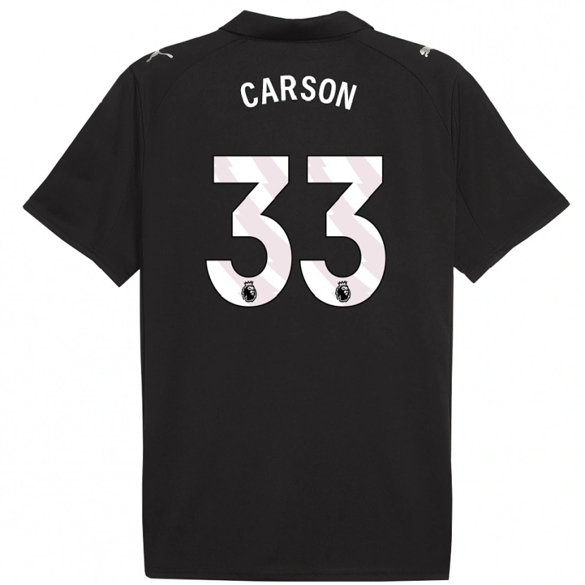 Danxen Kinder Scott Carson #33 Schwarz Weiß Auswärtstrikot Trikot 2025/26 T-Shirt