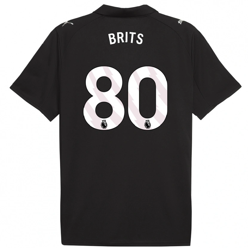 Danxen Kinder Spike Brits #80 Schwarz Weiß Auswärtstrikot Trikot 2025/26 T-Shirt