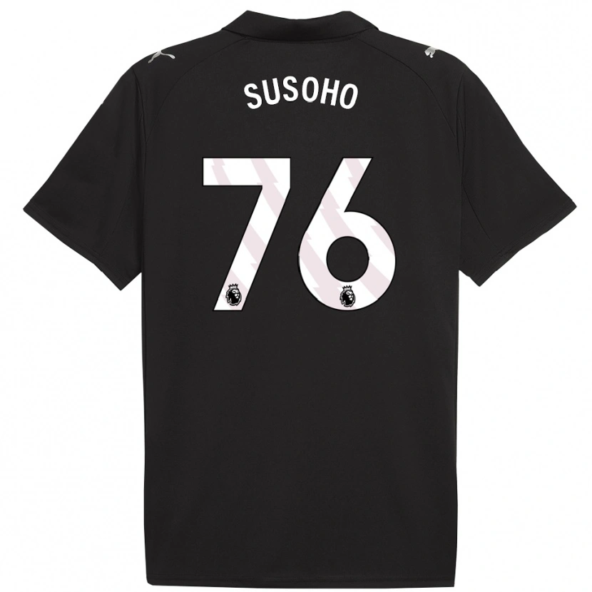 Danxen Kinder Mahamadou Susoho #76 Schwarz Weiß Auswärtstrikot Trikot 2025/26 T-Shirt