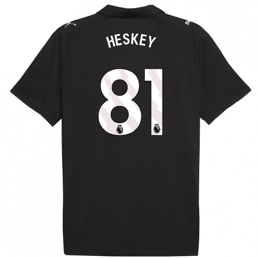 Danxen Kinder Jaden Heskey #81 Schwarz Weiß Auswärtstrikot Trikot 2025/26 T-Shirt