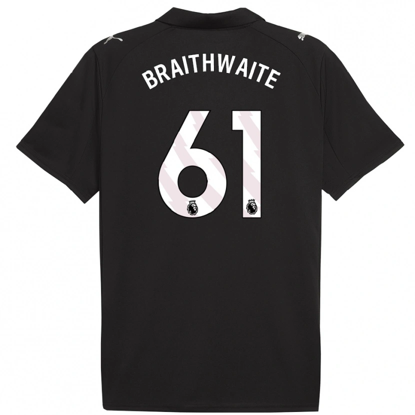 Danxen Kinder Kaden Braithwaite #61 Schwarz Weiß Auswärtstrikot Trikot 2025/26 T-Shirt