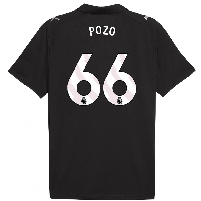 Danxen Kinder Iker Pozo #66 Schwarz Weiß Auswärtstrikot Trikot 2025/26 T-Shirt