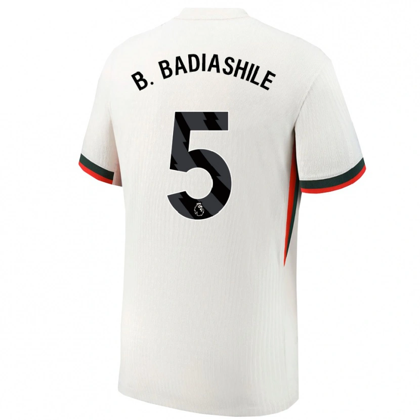 Danxen Kinder Benoît Badiashile #5 Weiß Grün Auswärtstrikot Trikot 2025/26 T-Shirt