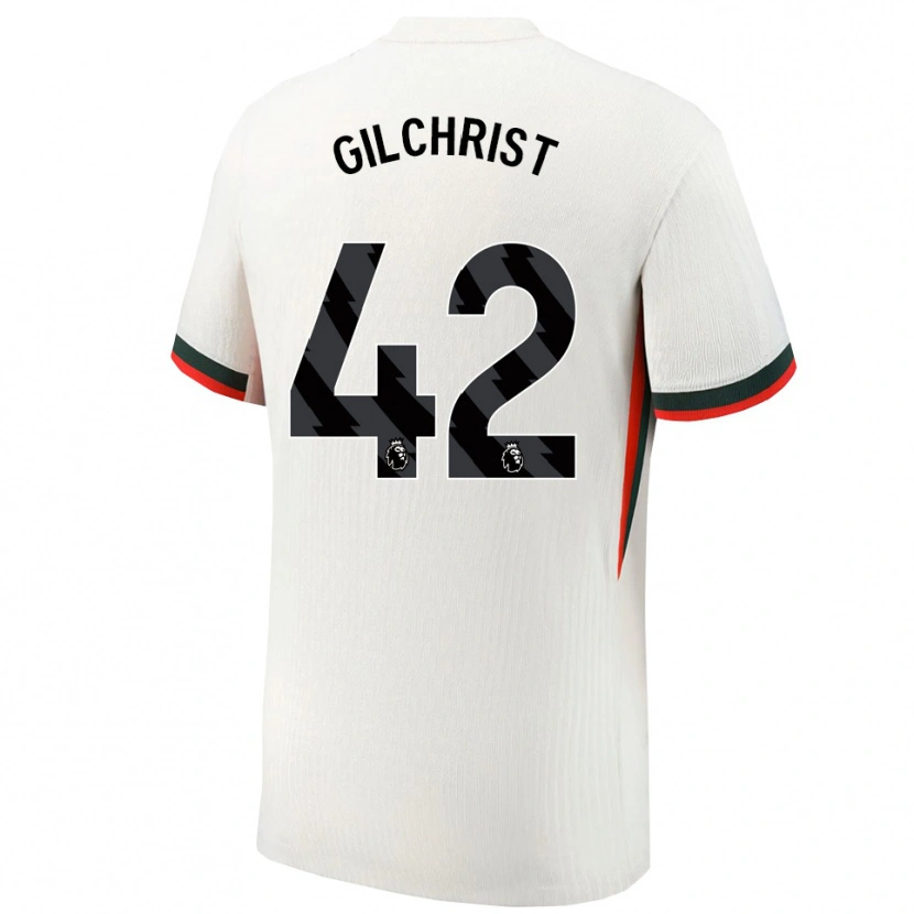 Danxen Kinder Alfie Gilchrist #42 Weiß Grün Auswärtstrikot Trikot 2025/26 T-Shirt