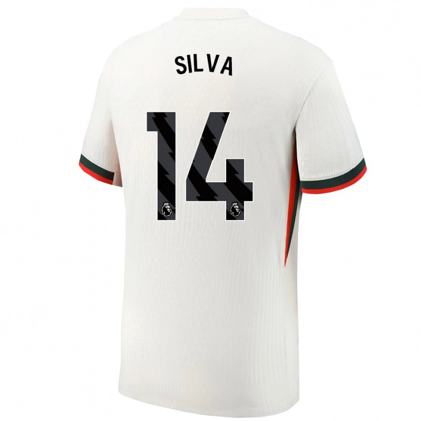 Danxen Kinder Isago Silva #14 Weiß Grün Auswärtstrikot Trikot 2025/26 T-Shirt