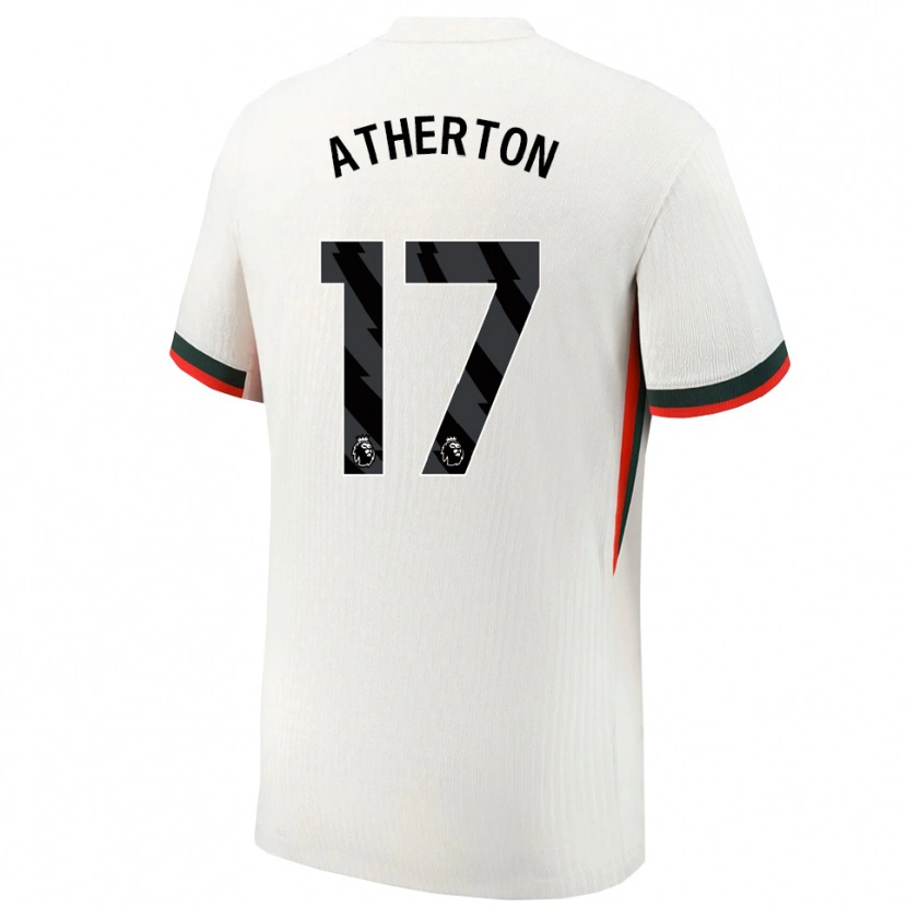 Danxen Kinder Chris Atherton #17 Weiß Grün Auswärtstrikot Trikot 2025/26 T-Shirt