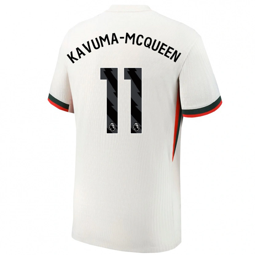 Danxen Kinder Ryan Kavuma-Mcqueen #11 Weiß Grün Auswärtstrikot Trikot 2025/26 T-Shirt