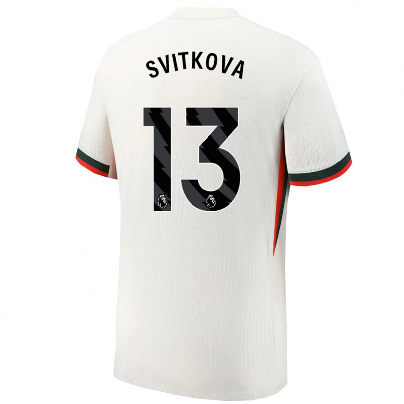 Danxen Kinder Katerina Svitkova #13 Weiß Grün Auswärtstrikot Trikot 2025/26 T-Shirt