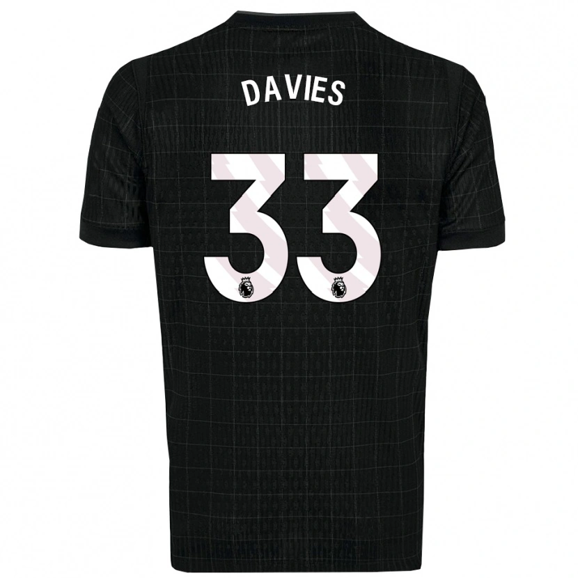 Danxen Kinder Ben Davies #33 Schwarz Grau Auswärtstrikot Trikot 2025/26 T-Shirt