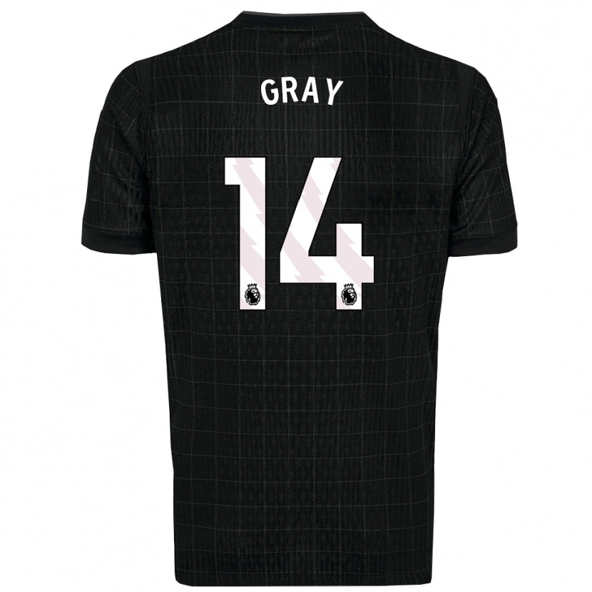 Danxen Kinder Archie Gray #14 Schwarz Grau Auswärtstrikot Trikot 2025/26 T-Shirt