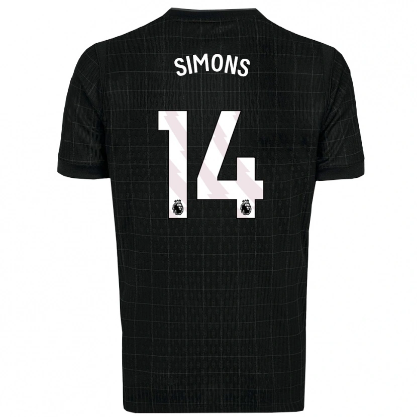 Danxen Kinder Zach Simons #14 Schwarz Grau Auswärtstrikot Trikot 2025/26 T-Shirt