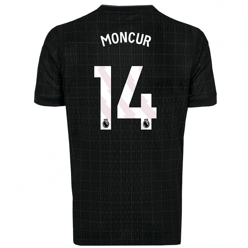 Danxen Kinder Ronny Moncur #14 Schwarz Grau Auswärtstrikot Trikot 2025/26 T-Shirt