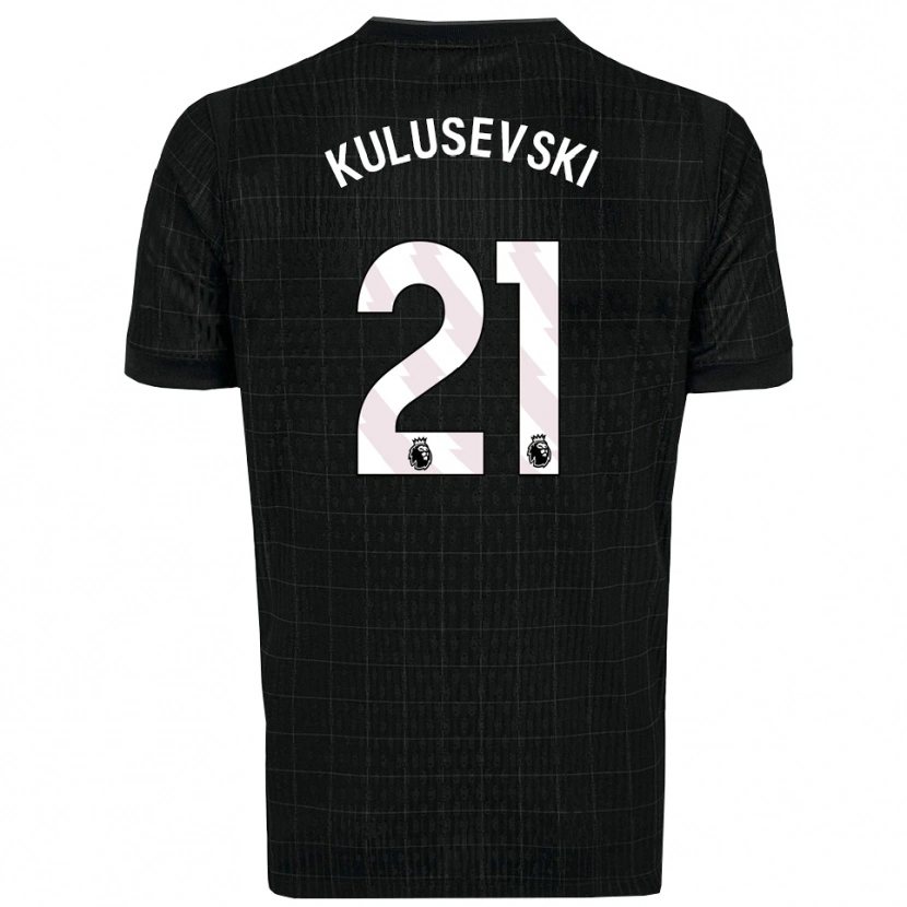 Danxen Kinder Dejan Kulusevski #21 Schwarz Grau Auswärtstrikot Trikot 2025/26 T-Shirt