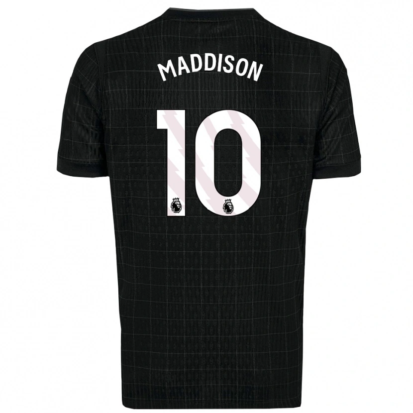 Danxen Kinder James Maddison #10 Schwarz Grau Auswärtstrikot Trikot 2025/26 T-Shirt