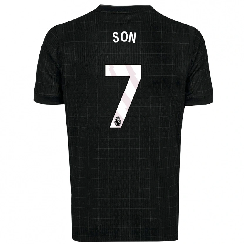 Danxen Kinder Heung-Min Son #7 Schwarz Grau Auswärtstrikot Trikot 2025/26 T-Shirt