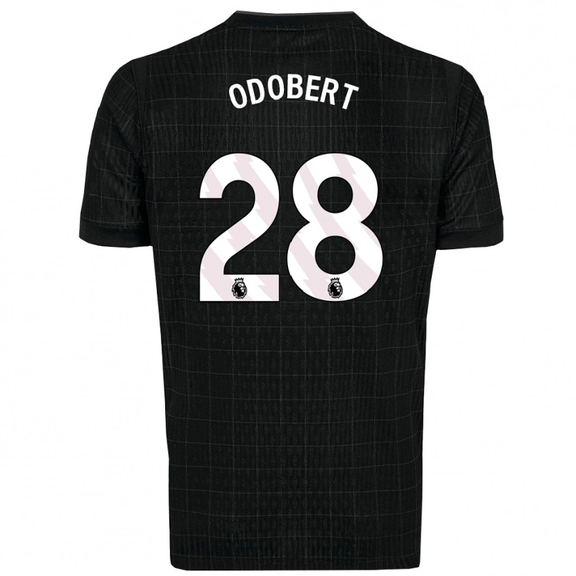 Danxen Kinder Wilson Odobert #28 Schwarz Grau Auswärtstrikot Trikot 2025/26 T-Shirt