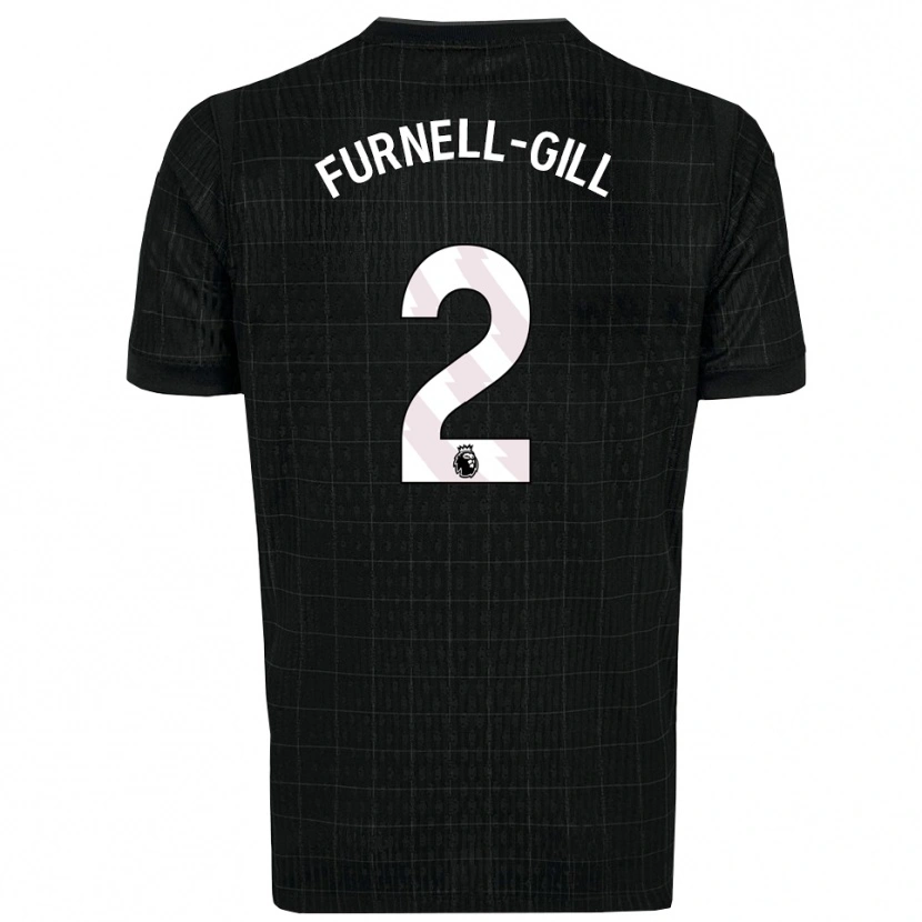Danxen Kinder Luca Furnell-Gill #2 Schwarz Grau Auswärtstrikot Trikot 2025/26 T-Shirt