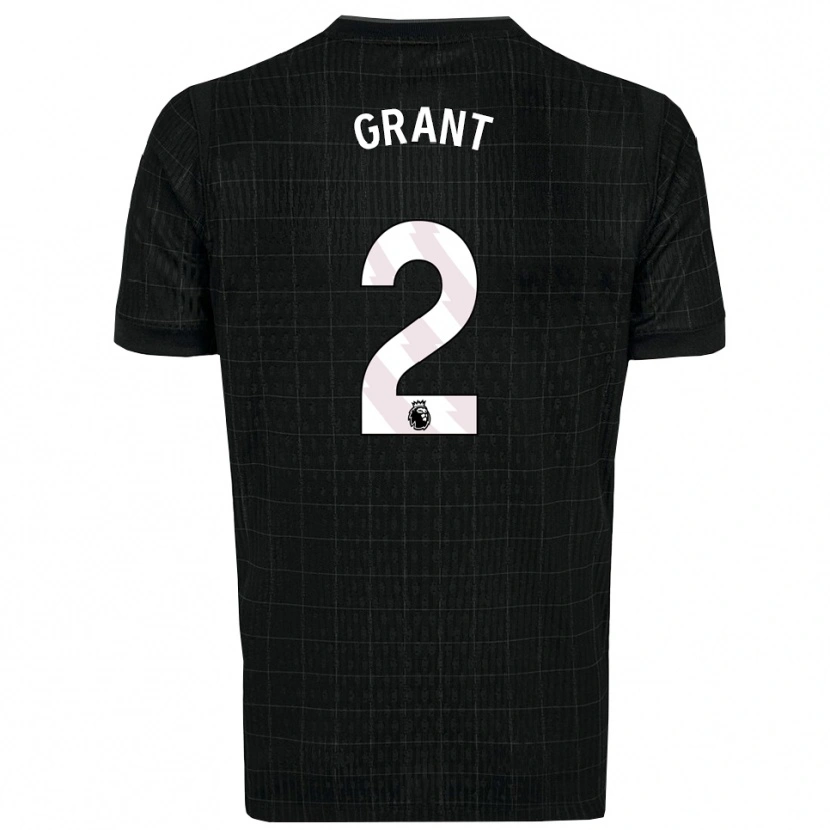Danxen Kinder Charlotte Grant #2 Schwarz Grau Auswärtstrikot Trikot 2025/26 T-Shirt
