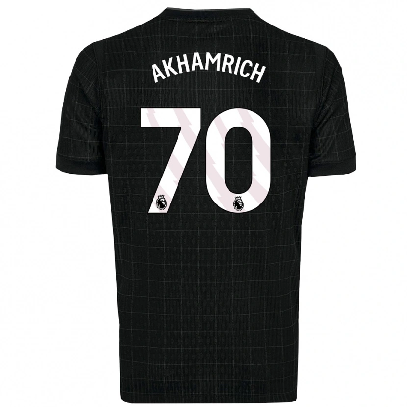 Danxen Kinder Yusuf Akhamrich #70 Schwarz Grau Auswärtstrikot Trikot 2025/26 T-Shirt
