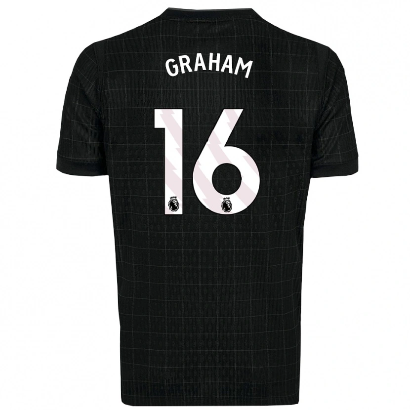 Danxen Kinder Kit Graham #16 Schwarz Grau Auswärtstrikot Trikot 2025/26 T-Shirt