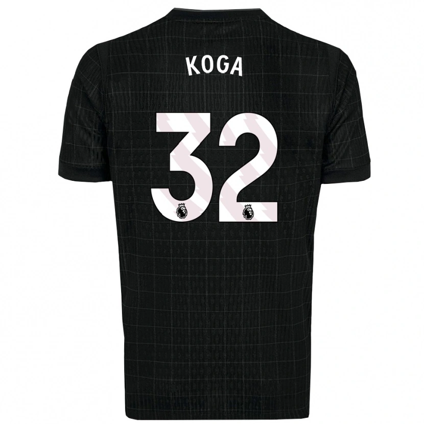 Danxen Kinder Tōko Koga #32 Schwarz Grau Auswärtstrikot Trikot 2025/26 T-Shirt