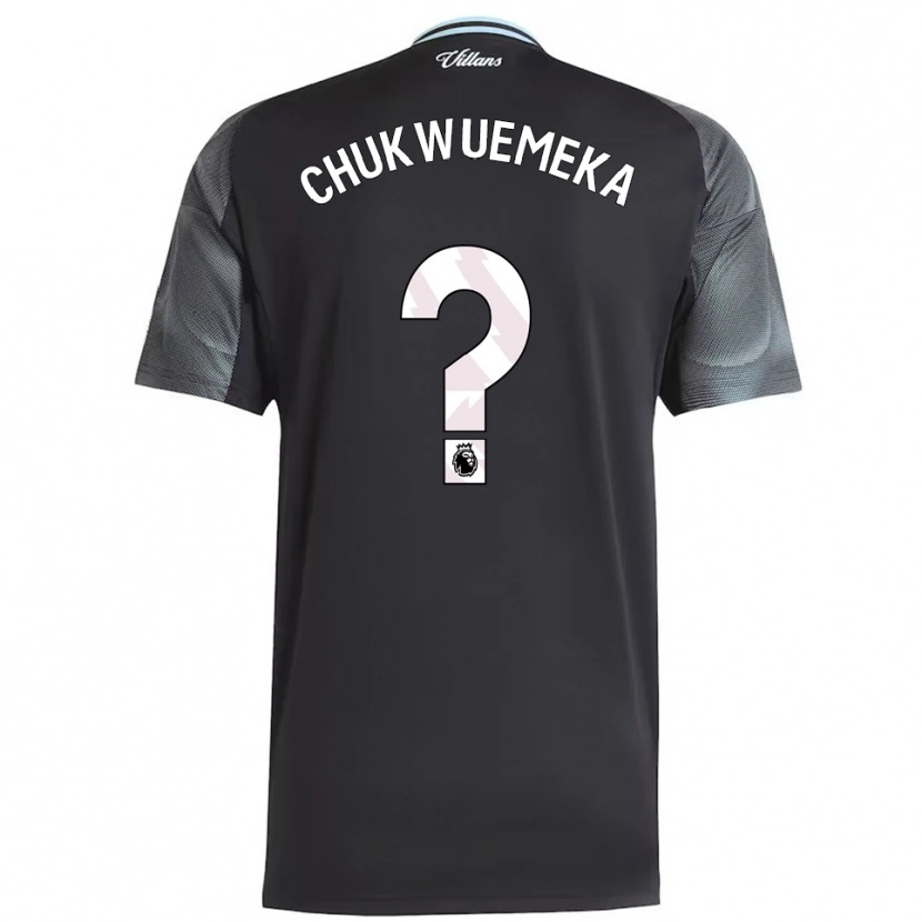 Danxen Kinder Caleb Chukwuemeka #0 Schwarz Himmelblau Auswärtstrikot Trikot 2025/26 T-Shirt