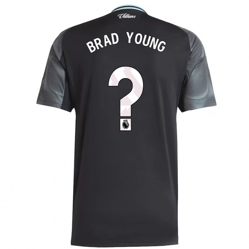 Danxen Kinder Brad Young #0 Schwarz Himmelblau Auswärtstrikot Trikot 2025/26 T-Shirt