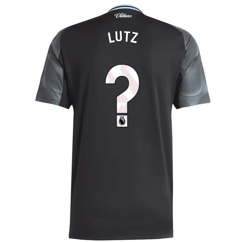 Danxen Kinder Charlie Lutz #0 Schwarz Himmelblau Auswärtstrikot Trikot 2025/26 T-Shirt