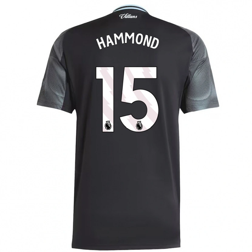Danxen Kinder Rio Hammond #15 Schwarz Himmelblau Auswärtstrikot Trikot 2025/26 T-Shirt