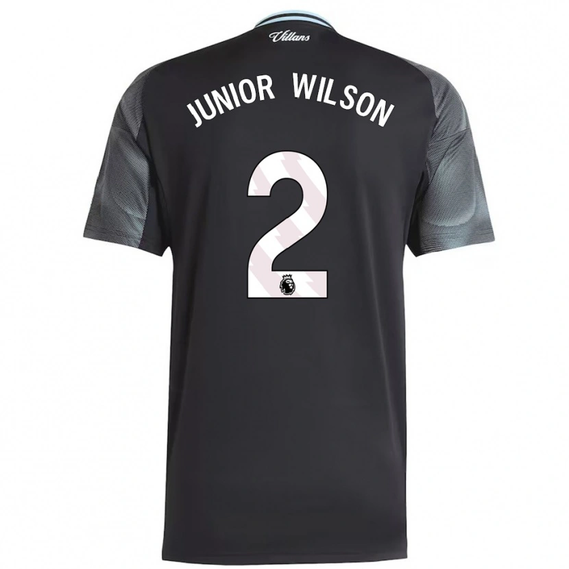 Danxen Kinder Junior Wilson #2 Schwarz Himmelblau Auswärtstrikot Trikot 2025/26 T-Shirt