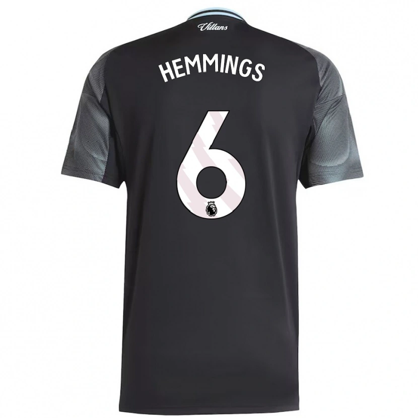 Danxen Kinder George Hemmings #6 Schwarz Himmelblau Auswärtstrikot Trikot 2025/26 T-Shirt