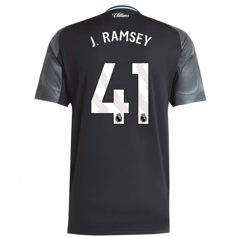 Danxen Kinder Jacob Ramsey #41 Schwarz Himmelblau Auswärtstrikot Trikot 2025/26 T-Shirt