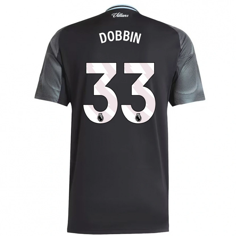Danxen Kinder Lewis Dobbin #33 Schwarz Himmelblau Auswärtstrikot Trikot 2025/26 T-Shirt