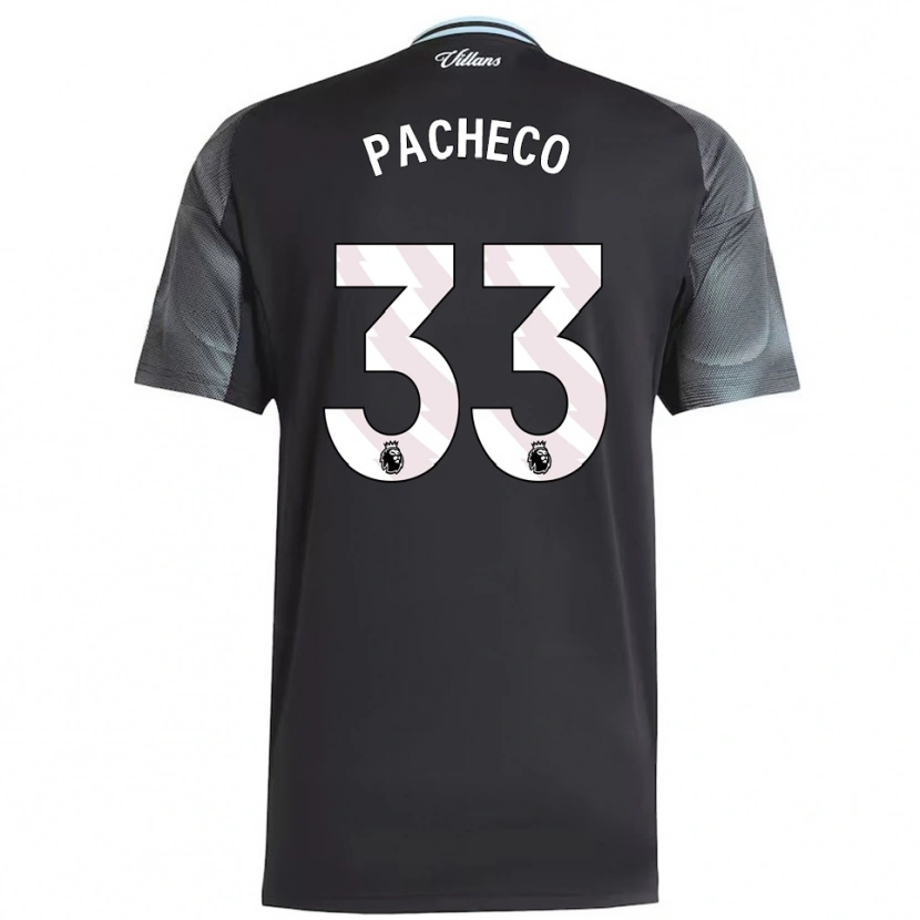Danxen Kinder Maz Pacheco #33 Schwarz Himmelblau Auswärtstrikot Trikot 2025/26 T-Shirt