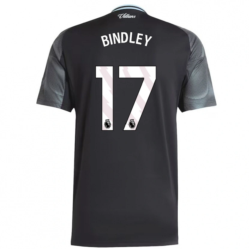 Danxen Kinder Oliver Bindley #17 Schwarz Himmelblau Auswärtstrikot Trikot 2025/26 T-Shirt