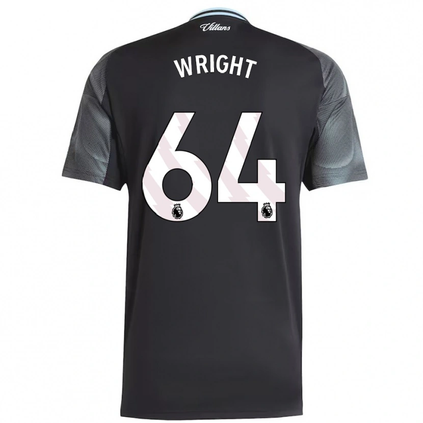 Danxen Kinder James Wright #64 Schwarz Himmelblau Auswärtstrikot Trikot 2025/26 T-Shirt