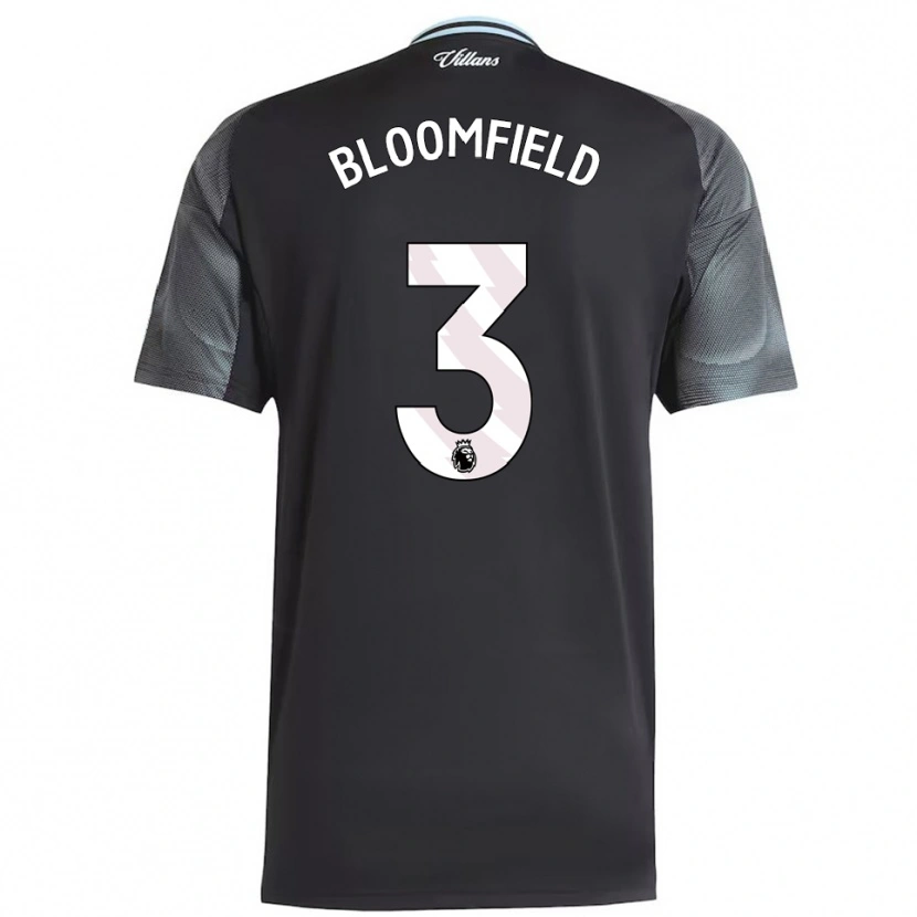 Danxen Kinder Teddie Bloomfield #3 Schwarz Himmelblau Auswärtstrikot Trikot 2025/26 T-Shirt