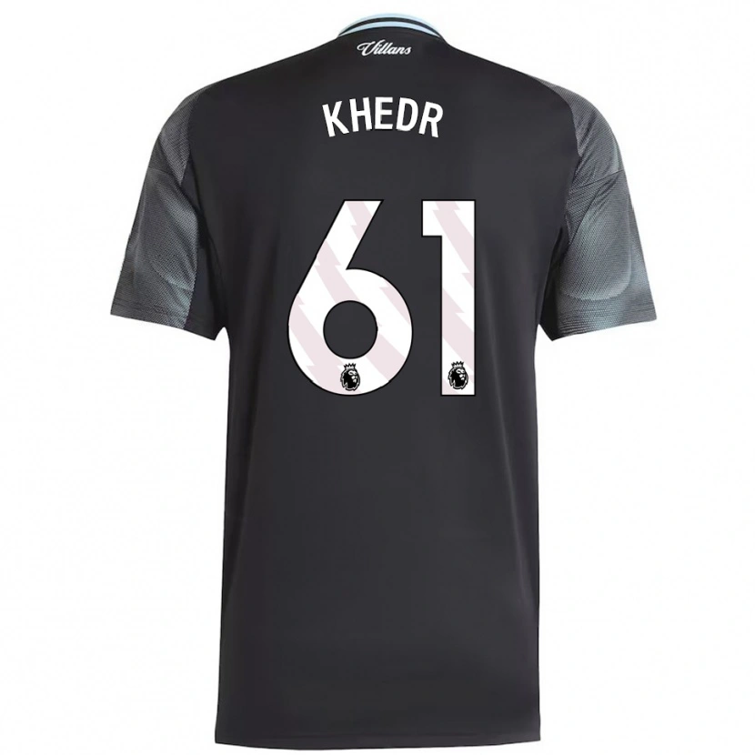 Danxen Kinder Omar Khedr #61 Schwarz Himmelblau Auswärtstrikot Trikot 2025/26 T-Shirt