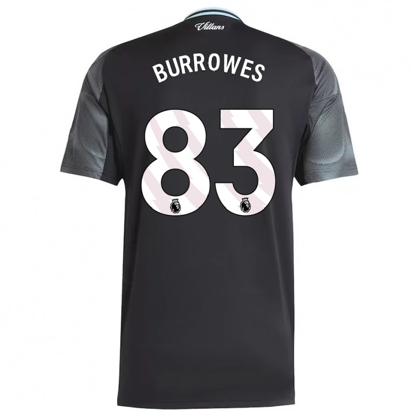 Danxen Kinder Bradley Burrowes #83 Schwarz Himmelblau Auswärtstrikot Trikot 2025/26 T-Shirt