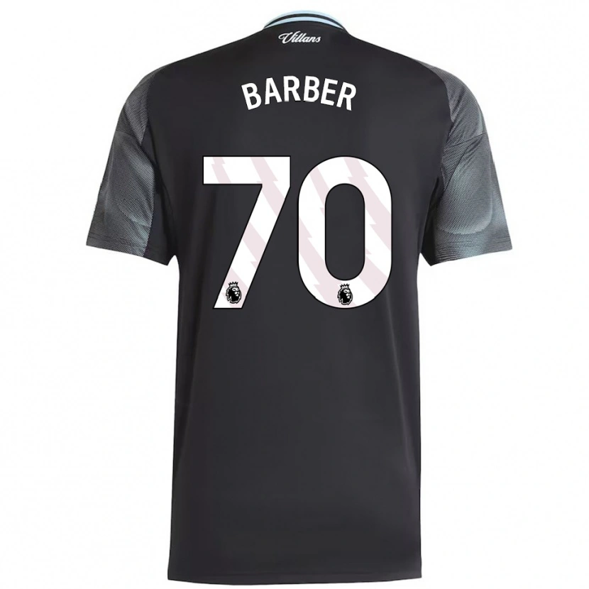 Danxen Kinder Jayden Barber #70 Schwarz Himmelblau Auswärtstrikot Trikot 2025/26 T-Shirt