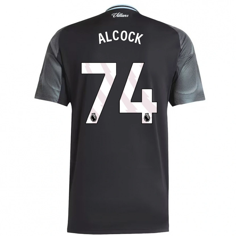 Danxen Kinder Todd Alcock #74 Schwarz Himmelblau Auswärtstrikot Trikot 2025/26 T-Shirt