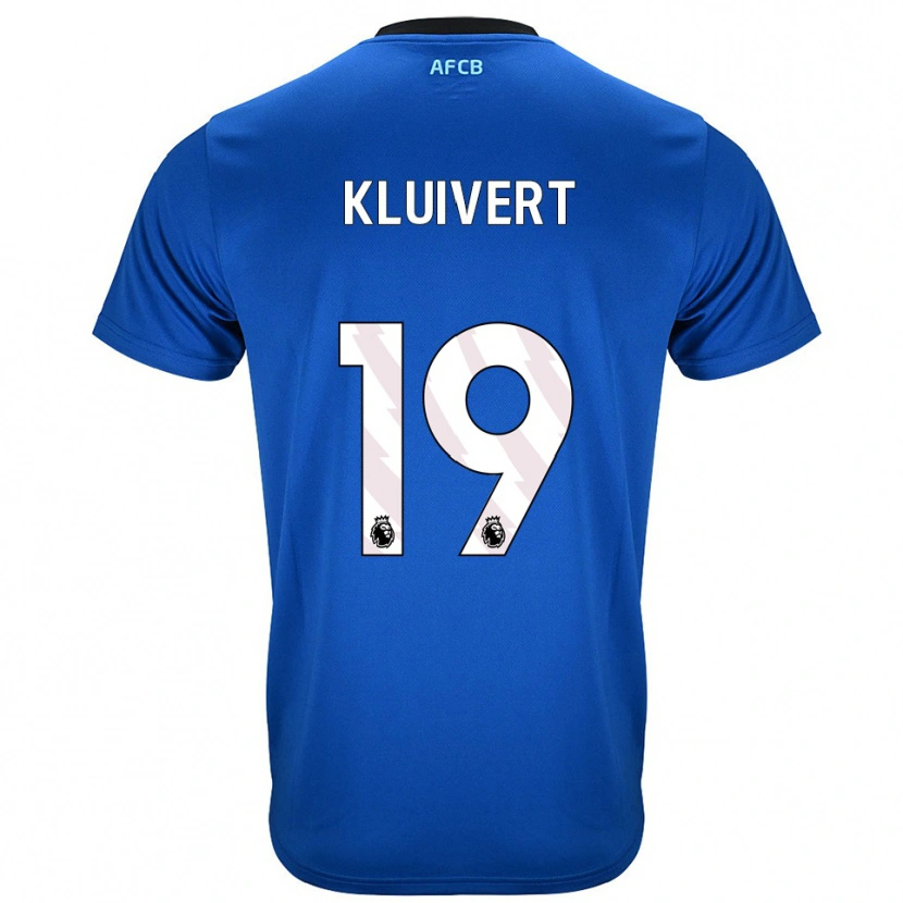 Danxen Kinder Justin Kluivert #19 Blau Schwarz Auswärtstrikot Trikot 2025/26 T-Shirt