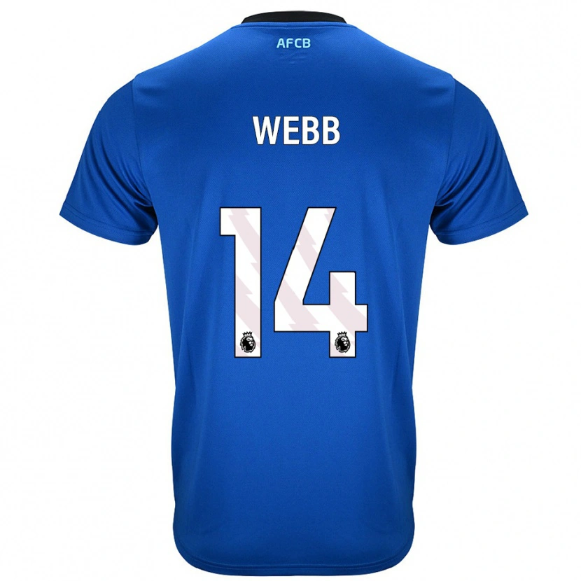 Danxen Kinder Harry Webb #14 Blau Schwarz Auswärtstrikot Trikot 2025/26 T-Shirt