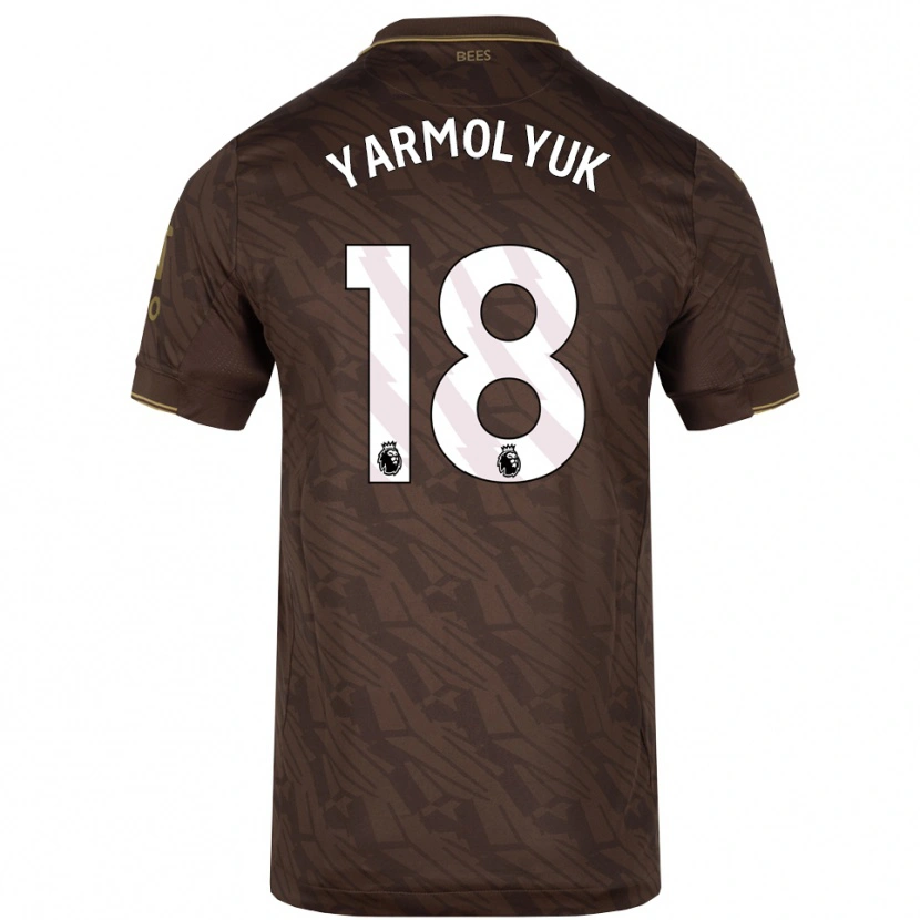 Danxen Kinder Yegor Yarmolyuk #18 Braun Gold Auswärtstrikot Trikot 2025/26 T-Shirt