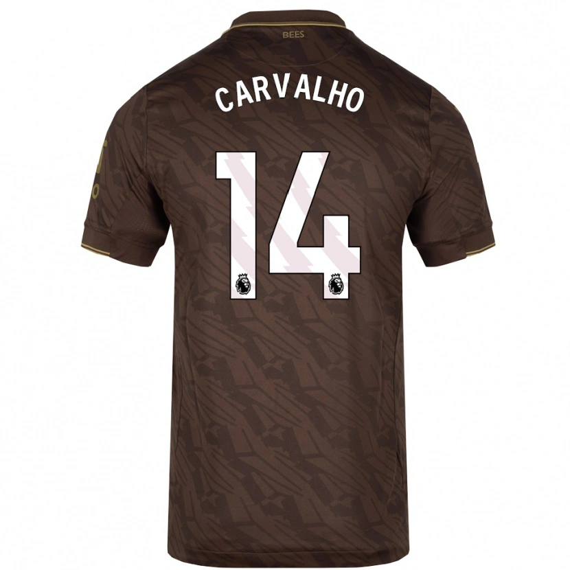 Danxen Kinder Fábio Carvalho #14 Braun Gold Auswärtstrikot Trikot 2025/26 T-Shirt