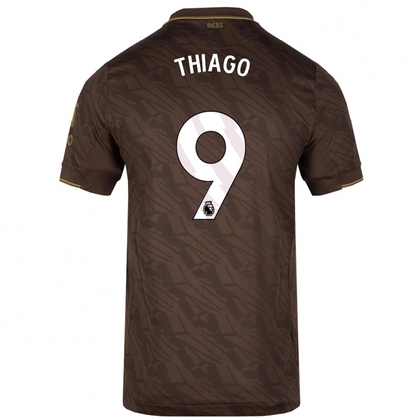 Danxen Kinder Igor Thiago #9 Braun Gold Auswärtstrikot Trikot 2025/26 T-Shirt