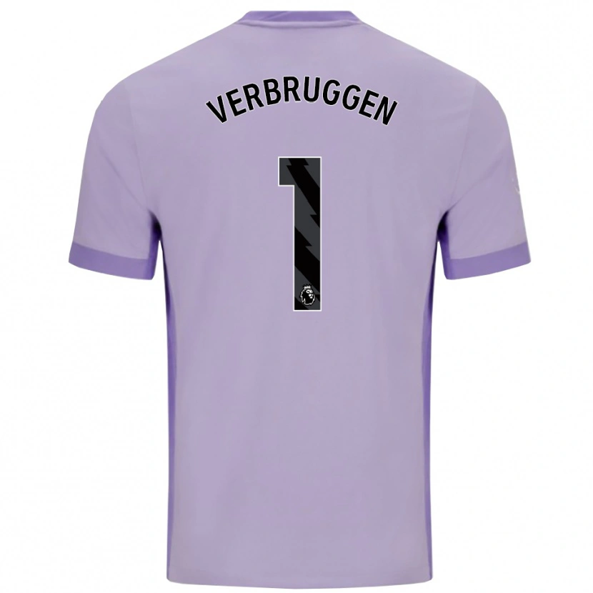 Danxen Kinder Bart Verbruggen #1 Taro Lila Weiß Auswärtstrikot Trikot 2025/26 T-Shirt