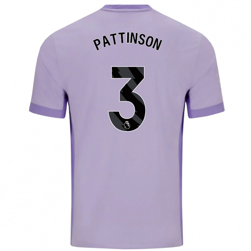 Danxen Kinder Poppy Pattinson #3 Taro Lila Weiß Auswärtstrikot Trikot 2025/26 T-Shirt